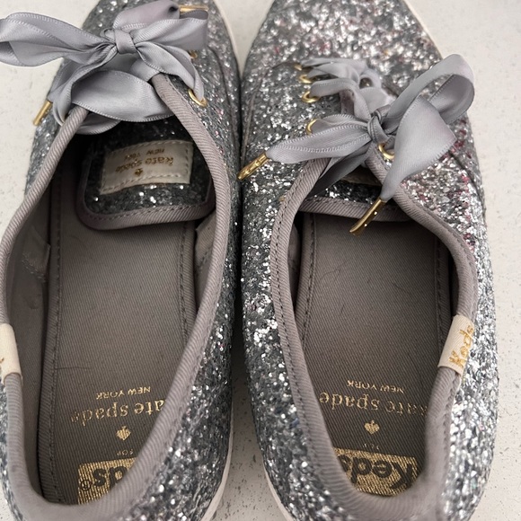 *worn once* Silver Glitter Kate Spade Keds sneakers - Picture 3 of 3